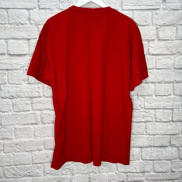 Vintage Esprit Athletic Department Graphic T-Shirt Size L Red Short Sleeve - Picture 5 of 5